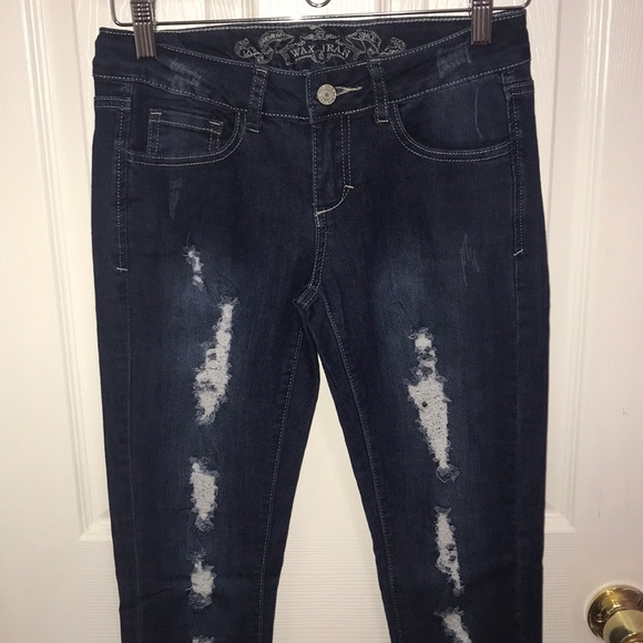 NWOT Wax Distressed Jeans - Picture 2 of 6